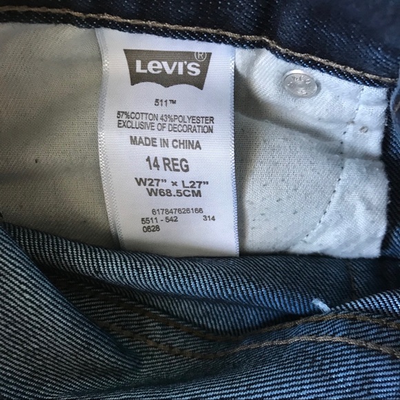 Levi’s 511 Boys 27x27 size 14 Dark Wash - Picture 7 of 7